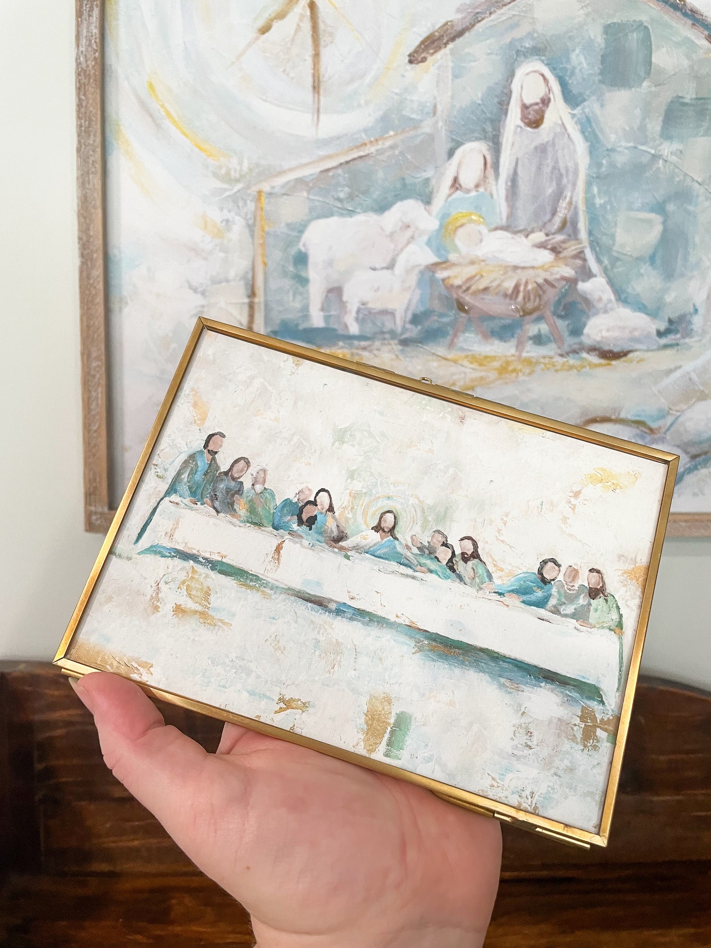 Ready to Ship Glass Framed Last Supper Print