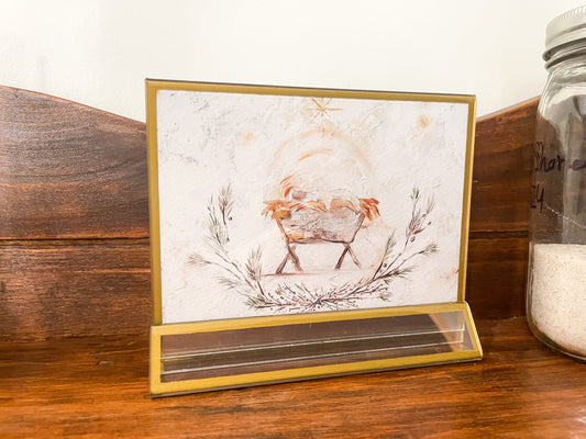 Ready to Ship Acrylic Framed 'Away in a Manger' Print